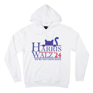 Harris Waltz 2024 WeRe Not Going Back Funny Cat Lady Hoodie