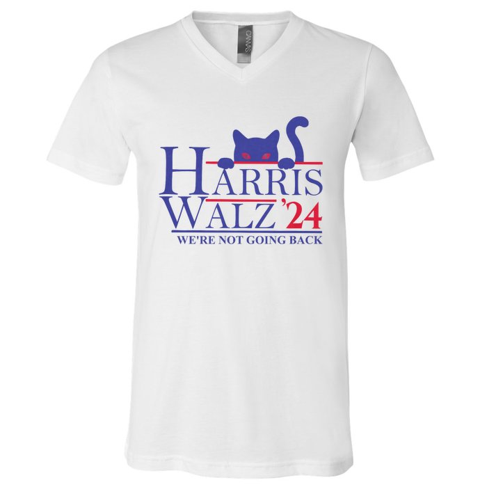 Harris Waltz 2024 WeRe Not Going Back Funny Cat Lady V-Neck T-Shirt