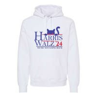 Harris Waltz 2024 WeRe Not Going Back Funny Cat Lady Premium Hoodie