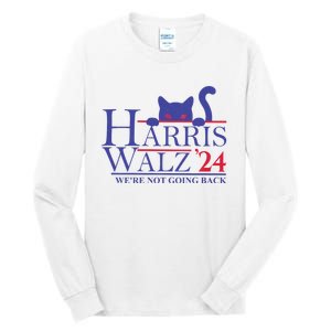 Harris Waltz 2024 WeRe Not Going Back Funny Cat Lady Tall Long Sleeve T-Shirt