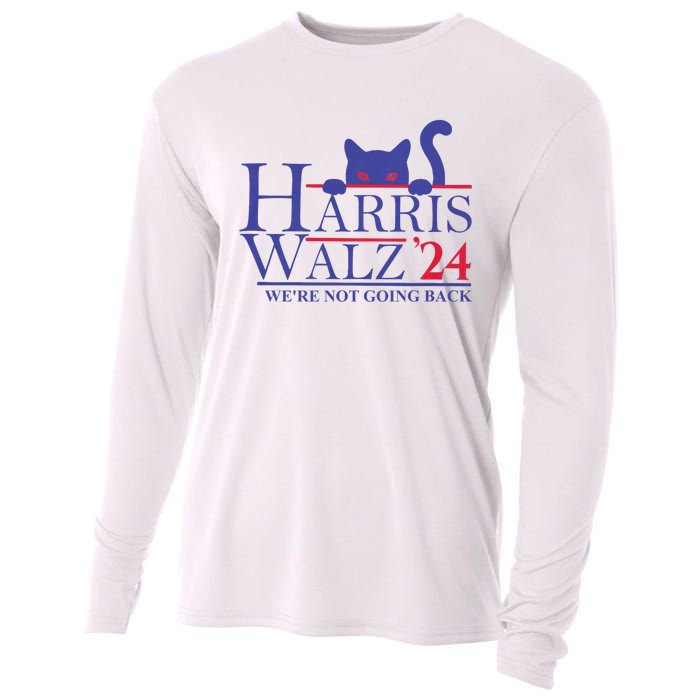 Harris Waltz 2024 WeRe Not Going Back Funny Cat Lady Cooling Performance Long Sleeve Crew