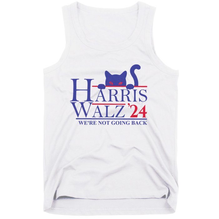 Harris Waltz 2024 WeRe Not Going Back Funny Cat Lady Tank Top