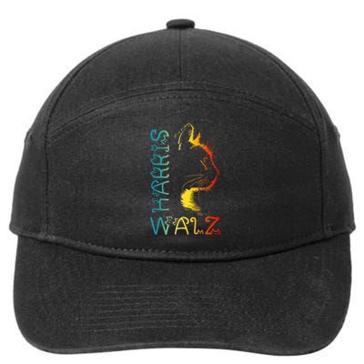 Harris Waltz 2024 Kamala Walz Cat Lettering Positive 7-Panel Snapback Hat