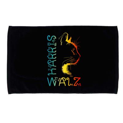 Harris Waltz 2024 Kamala Walz Cat Lettering Positive Microfiber Hand Towel