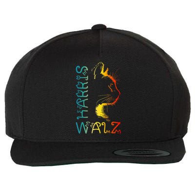 Harris Waltz 2024 Kamala Walz Cat Lettering Positive Wool Snapback Cap