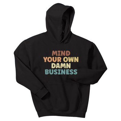 Harris Walz 2024 Mind Your Own Damn Business Kids Hoodie