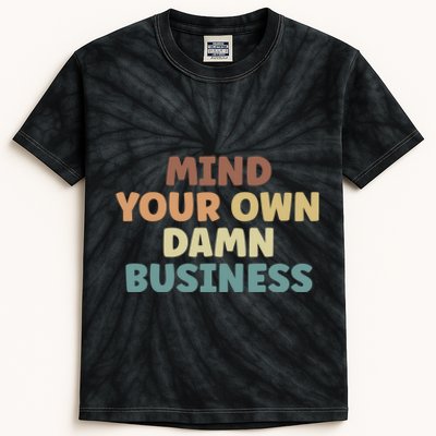 Harris Walz 2024 Mind Your Own Damn Business Kids Tie-Dye T-Shirt