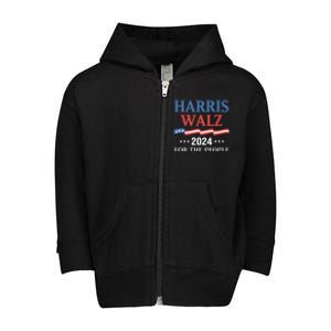 Harris Walz 2024 Kamala Harris 2024 Tim Walz 2024 Usa Toddler Zip Fleece Hoodie