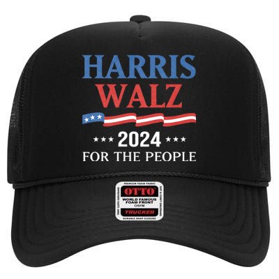 Harris Walz 2024 Kamala Harris 2024 Tim Walz 2024 Usa High Crown Mesh Back Trucker Hat