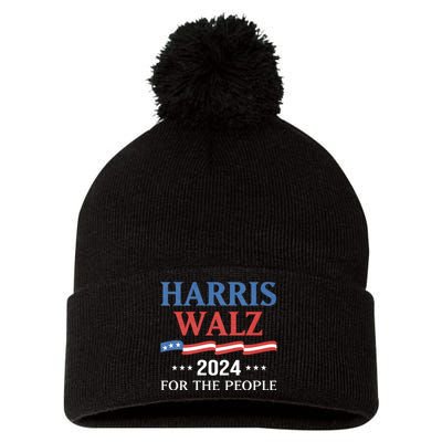 Harris Walz 2024 Kamala Harris 2024 Tim Walz 2024 Usa Pom Pom 12in Knit Beanie