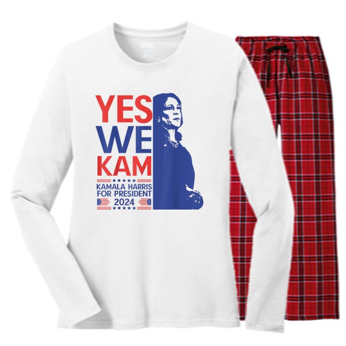 Harris Waltz 2024 Election Kamala Harris Tim Waltz 2024 Women's Long Sleeve Flannel Pajama Set 