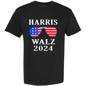 Harris Walz 2024 Kamala Harris American Flag Sunglasses Garment-Dyed Heavyweight T-Shirt