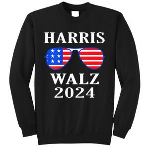 Harris Walz 2024 Kamala Harris American Flag Sunglasses Sweatshirt