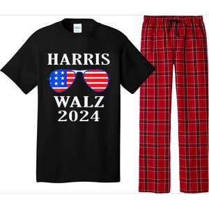 Harris Walz 2024 Kamala Harris American Flag Sunglasses Pajama Set