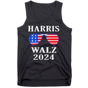 Harris Walz 2024 Kamala Harris American Flag Sunglasses Tank Top