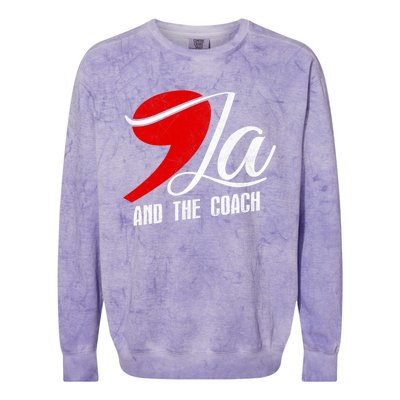 Harris Walz 2024 Comma La And The Coach Election Campaign Colorblast Crewneck Sweatshirt