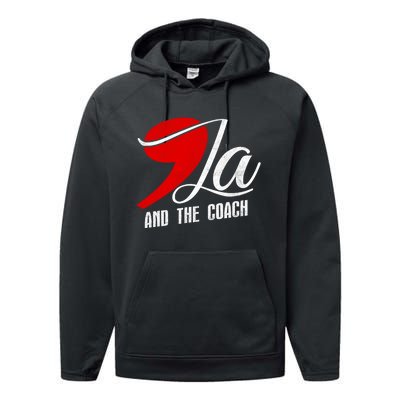 Harris Walz 2024 Comma La And The Coach Election Campaign Performance Fleece Hoodie