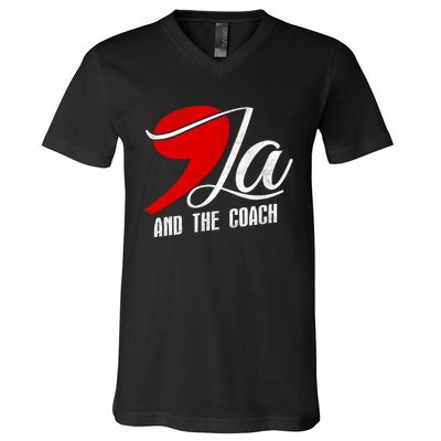 Harris Walz 2024 Comma La And The Coach Election Campaign V-Neck T-Shirt