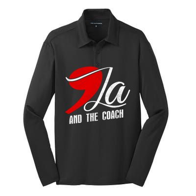 Harris Walz 2024 Comma La And The Coach Election Campaign Silk Touch Performance Long Sleeve Polo