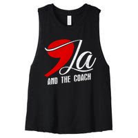 Harris Walz 2024 Comma La And The Coach Election Campaign Women's Racerback Cropped Tank