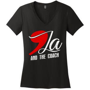 Harris Walz 2024 Comma La And The Coach Election Campaign Women's V-Neck T-Shirt