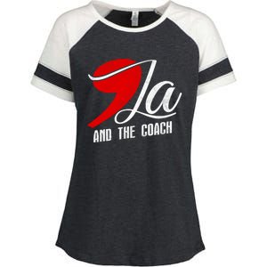 Harris Walz 2024 Comma La And The Coach Election Campaign Enza Ladies Jersey Colorblock Tee