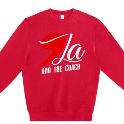 Harris Walz 2024 Comma La And The Coach Election Campaign Premium Crewneck Sweatshirt