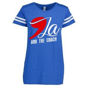 Harris Walz 2024 Comma La And The Coach Election Campaign Enza Ladies Jersey Football T-Shirt