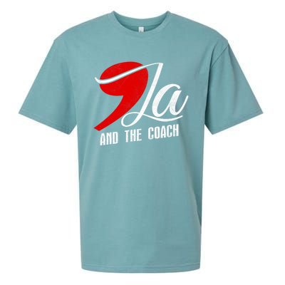 Harris Walz 2024 Comma La And The Coach Election Campaign Sueded Cloud Jersey T-Shirt