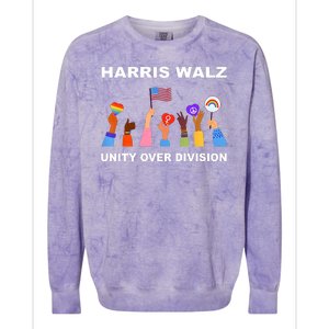 Harris Waltz 2024 Unity Over Division Colorblast Crewneck Sweatshirt