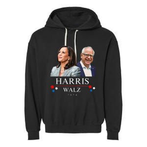 Harris Walz 2024 President Election Kamala Harris Tim Waltz Garment-Dyed Fleece Hoodie