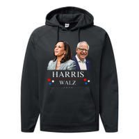 Harris Walz 2024 President Election Kamala Harris Tim Waltz Performance Fleece Hoodie