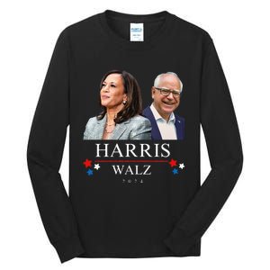 Harris Walz 2024 President Election Kamala Harris Tim Waltz Tall Long Sleeve T-Shirt