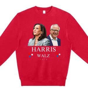 Harris Walz 2024 President Election Kamala Harris Tim Waltz Premium Crewneck Sweatshirt