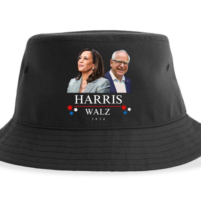 Harris Walz 2024 President Election Kamala Harris Tim Waltz Sustainable Bucket Hat