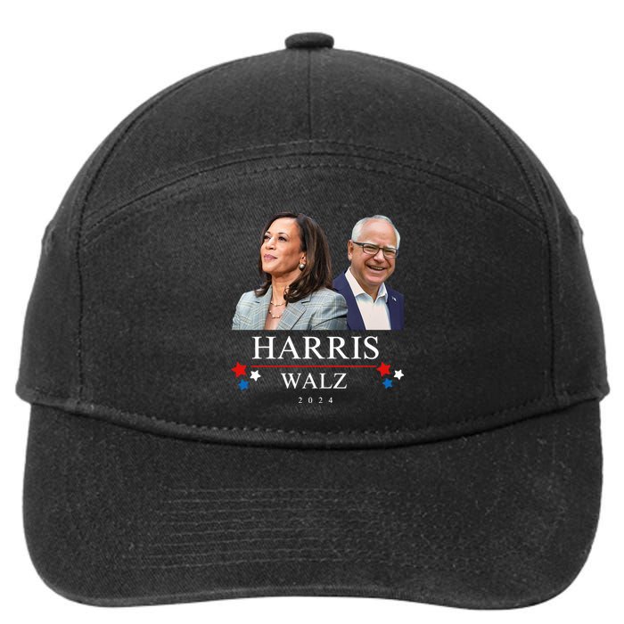 Harris Walz 2024 President Election Kamala Harris Tim Waltz 7-Panel Snapback Hat