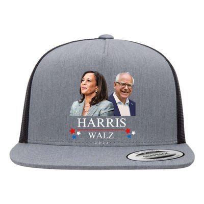 Harris Walz 2024 President Election Kamala Harris Tim Waltz Flat Bill Trucker Hat