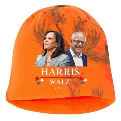 Harris Walz 2024 President Election Kamala Harris Tim Waltz Kati - Camo Knit Beanie