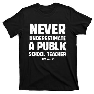 Harris Walz 2024 Never Underestimate A Public School Teacher T-Shirt