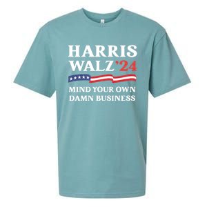 Harris Waltz 2024 Mind Your Own Damn Business Funny Sueded Cloud Jersey T-Shirt