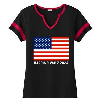 Harris & Walz 2024 Election Kamala Harris Tim Walz 2024 Ladies Halftime Notch Neck Tee