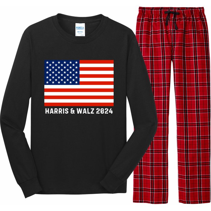 Harris & Walz 2024 Election Kamala Harris Tim Walz 2024 Long Sleeve Pajama Set