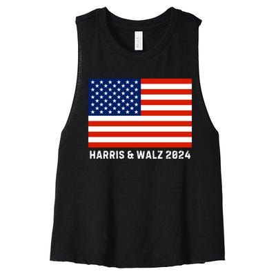 Harris & Walz 2024 Election Kamala Harris Tim Walz 2024 Women's Racerback Cropped Tank