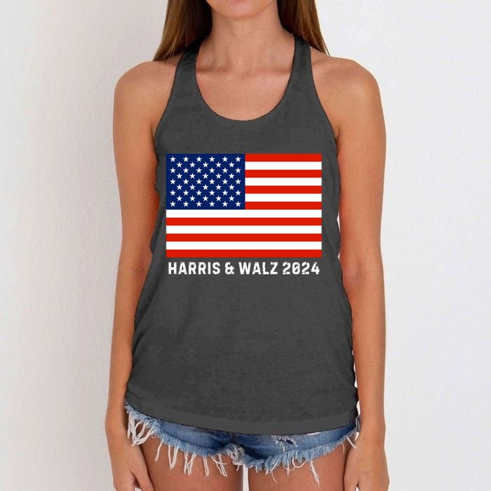 Harris & Walz 2024 Election Kamala Harris Tim Walz 2024 Women's Knotted Racerback Tank