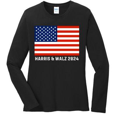 Harris & Walz 2024 Election Kamala Harris Tim Walz 2024 Ladies Long Sleeve Shirt