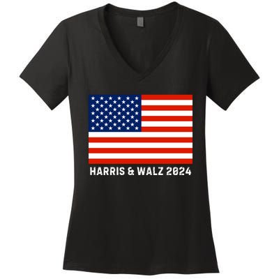 Harris & Walz 2024 Election Kamala Harris Tim Walz 2024 Women's V-Neck T-Shirt