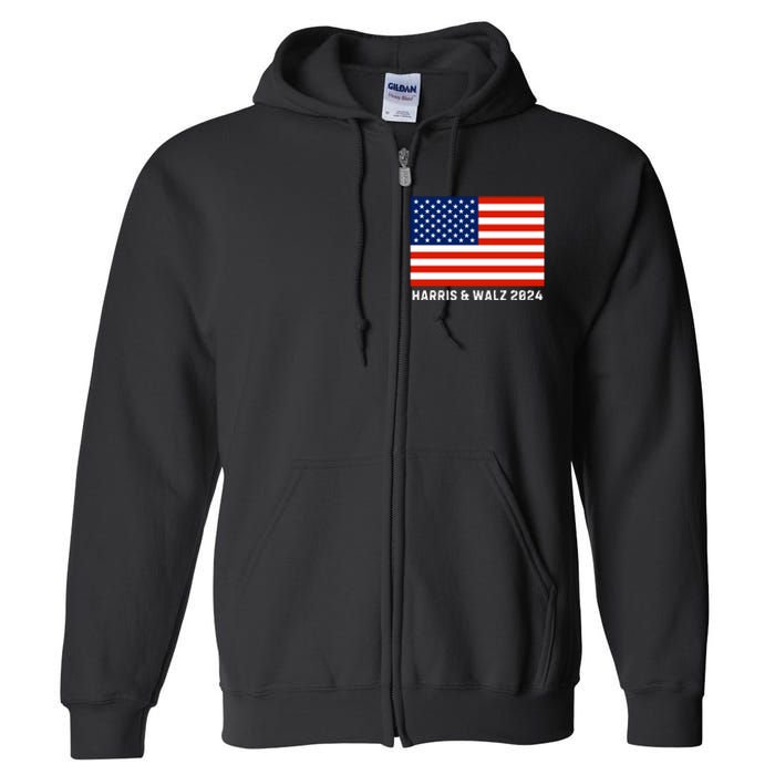 Harris & Walz 2024 Election Kamala Harris Tim Walz 2024 Full Zip Hoodie