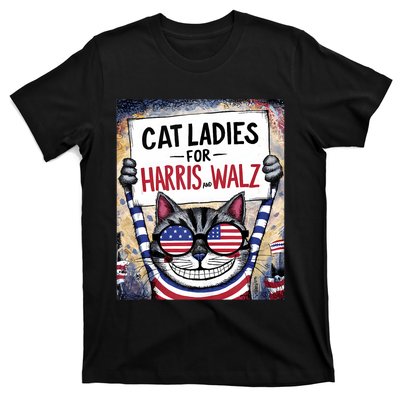 Harris Waltz 2024 Cat Ladies For Harris And Walz 2024 T-Shirt