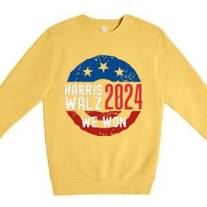 Harris Waltz 2024 Election Victory Kamala Harris 2024 We Won Premium Crewneck Sweatshirt