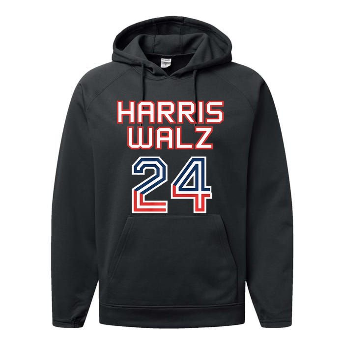 Harris Walz 2024 Patriotic Basketball Political Sports Premium Performance Fleece Hoodie